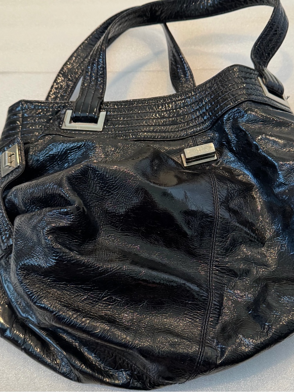 Black Kooba Patent Leather Hobo Bag